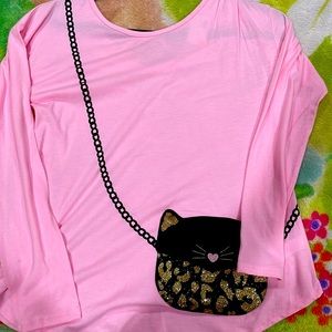 Pink Kitty Purse Long-sleeve Shirt